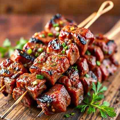 Juicy Garlic-Herb Beef Skewers - Best Grilled Meat Recipe